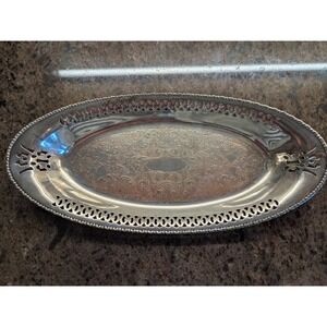 Vintage Viking Bread‎ Serving Plate EP on Copper Silver Plated